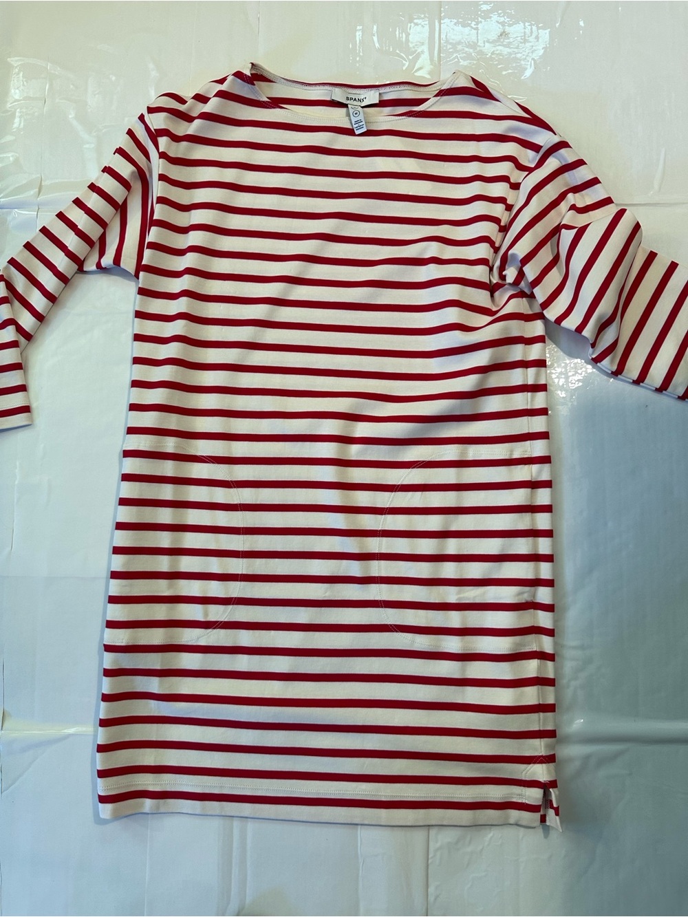 NWT SPANX Red and White Striped Dress, M